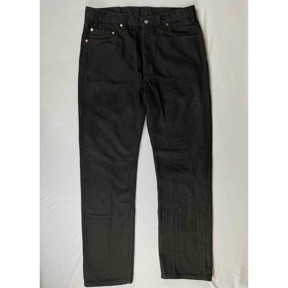 Levi's 505 Regular Fit Denim Jeans Men’s 36x32 Black Vintage Classic Norm Basic
